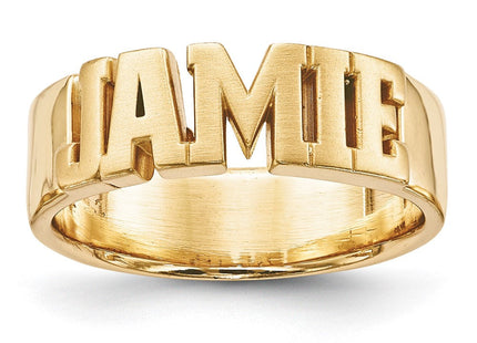 10k Yellow Gold Cut-out Name Ring (Style 10XNR54Y)