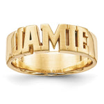 10K Yellow Gold Cut-out Name Ring view