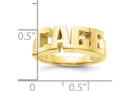 10k Yellow Gold Cut-out Name Ring (Style 10XNR54Y)