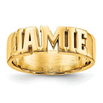 10K Yellow Gold Cut-out Name Ring view