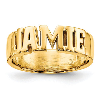 10K yellow gold name ring