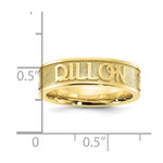 10K Yellow Gold Polished and Sandblasted Name Ring view