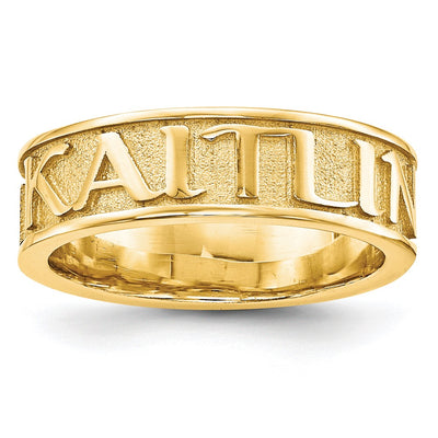 10K yellow gold name ring