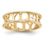 10K Yellow Gold Cut-out Name Ring view
