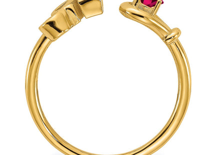 10KY Gold Initial Letter Birthstone Ring Personalized Name Jewelry Accessory (Style 10XNR81AY)