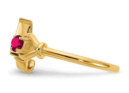 10KY Gold Initial Letter Birthstone Ring Personalized Name Jewelry Accessory (Style 10XNR81AY)