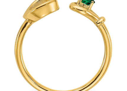 10KY Gold Initial Letter Birthstone Ring Personalized Name Jewelry Accessory (Style 10XNR81CY)