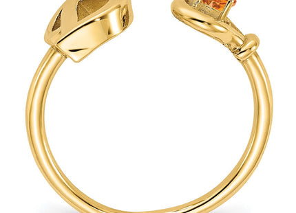 10KY Gold Initial Letter Birthstone Ring Personalized Name Jewelry Accessory (Style 10XNR81DY)