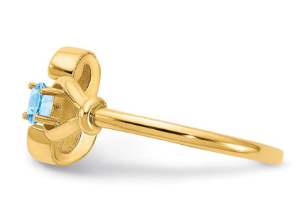 10KY Gold Initial Letter Birthstone Ring Personalized Name Jewelry Accessory (Style 10XNR81EY)