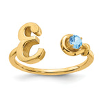 10K Gold Letter with Birthstone Ring view