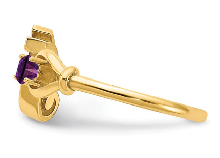 10KY Gold Initial Letter Birthstone Ring Personalized Name Jewelry Accessory (Style 10XNR81FY)