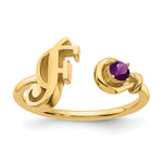 10K Gold Letter with Birthstone Ring view
