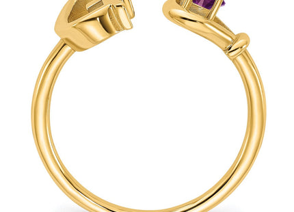 10KY Gold Initial Letter Birthstone Ring Personalized Name Jewelry Accessory (Style 10XNR81GY)