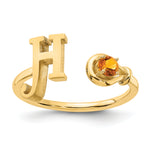 10K Gold Letter with Birthstone Ring view