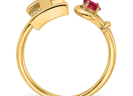 10KY Gold Initial Letter Birthstone Ring Personalized Name Jewelry Accessory (Style 10XNR81IY)