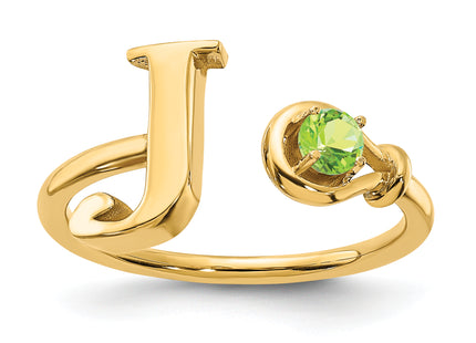 10K Gold Letter with Birthstone Ring