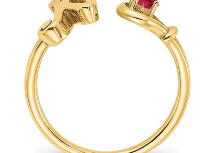 10KY Gold Initial Letter Birthstone Ring Personalized Name Jewelry Accessory (Style 10XNR81KY)
