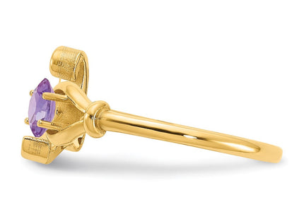 10KY Gold Initial Letter Birthstone Ring Personalized Name Jewelry Accessory (Style 10XNR81LY)