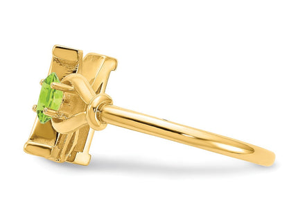 10KY Gold Initial Letter Birthstone Ring Personalized Name Jewelry Accessory (Style 10XNR81MY)