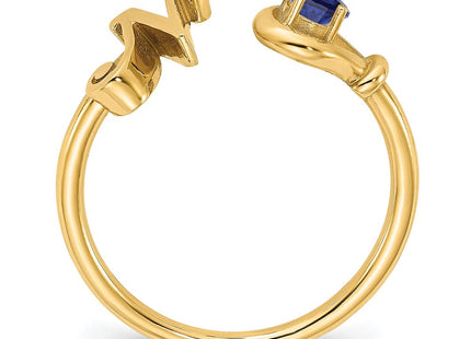 10KY Gold Initial Letter Birthstone Ring Personalized Name Jewelry Accessory (Style 10XNR81NY)