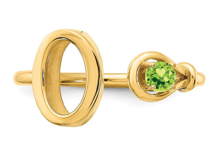 10KY Gold Initial Letter Birthstone Ring Personalized Name Jewelry Accessory (Style 10XNR81OY)