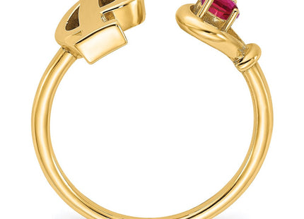 10KY Gold Initial Letter Birthstone Ring Personalized Name Jewelry Accessory (Style 10XNR81PY)