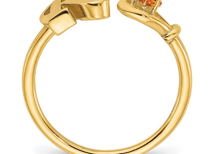 10KY Gold Initial Letter Birthstone Ring Personalized Name Jewelry Accessory (Style 10XNR81RY)