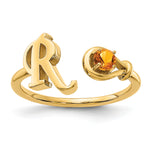 10K Gold Letter with Birthstone Ring view