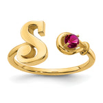 10K Gold Letter with Birthstone Ring view