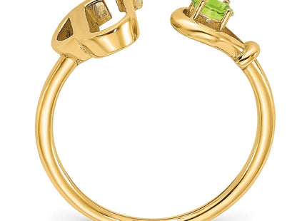 10KY Gold Initial Letter Birthstone Ring Personalized Name Jewelry Accessory (Style 10XNR81UY)