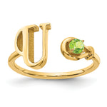 10K Gold Letter with Birthstone Ring view