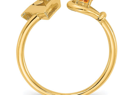 10KY Gold Initial Letter Birthstone Ring Personalized Name Jewelry Accessory (Style 10XNR81VY)