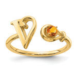 10K Gold Letter with Birthstone Ring view