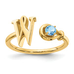 10K Gold Letter with Birthstone Ring view