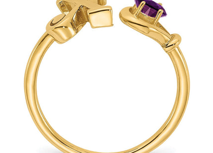 10KY Gold Initial Letter Birthstone Ring Personalized Name Jewelry Accessory (Style 10XNR81XY)