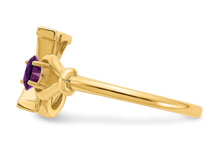 10KY Gold Initial Letter Birthstone Ring Personalized Name Jewelry Accessory (Style 10XNR81XY)