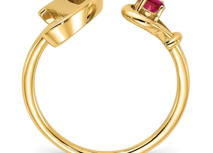 10KY Gold Initial Letter Birthstone Ring Personalized Name Jewelry Accessory (Style 10XNR81YY)