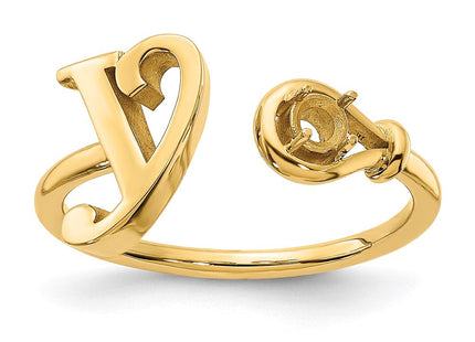10KY Gold Initial Letter Birthstone Ring Personalized Name Jewelry Accessory (Style 10XNR81YY)
