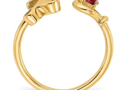 10KY Gold Initial Letter Birthstone Ring Personalized Name Jewelry Accessory (Style 10XNR81ZY)