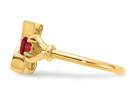 10KY Gold Initial Letter Birthstone Ring Personalized Name Jewelry Accessory (Style 10XNR81ZY)