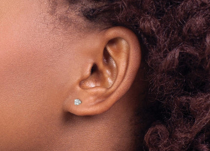 Stainless steel cubic zirconia earrings, another view