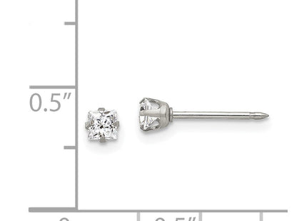 Stainless steel cubic zirconia earrings, further view