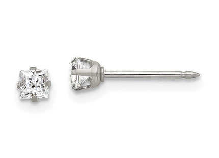 Stainless steel cubic zirconia earrings