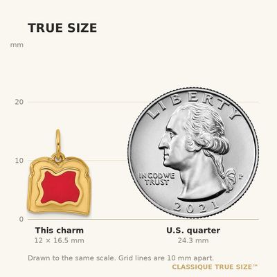 14K Yellow Gold Fancy Toast and Jam Charm