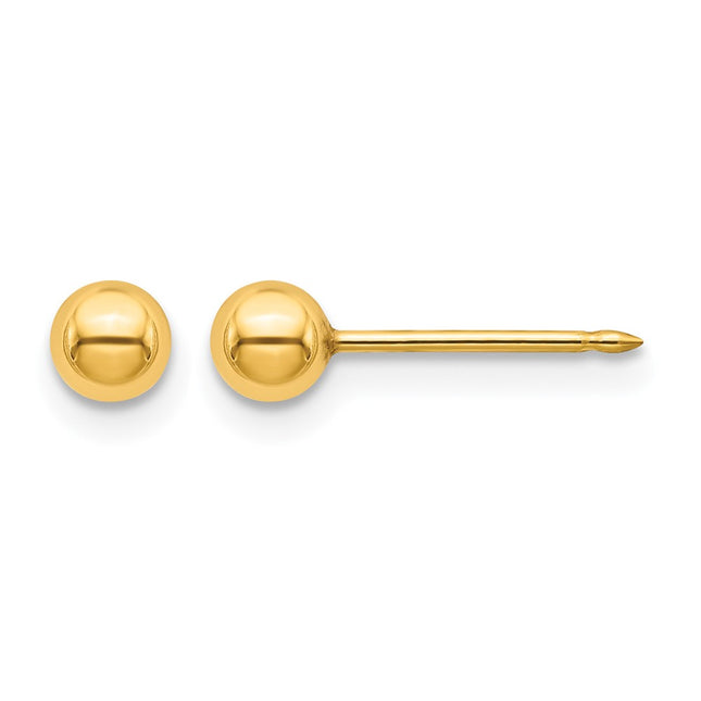 Inverness Stainless Steel 24K Gold Plated Ball Post Earringsstainless Steel