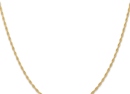 14K Carded . Cable Rope with Spring Ring Clasp Chain, 18 x 1.55mm