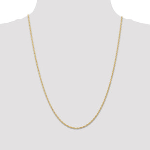 14K Carded . Cable Rope with Spring Ring Clasp Chain (Style 11RY-24)