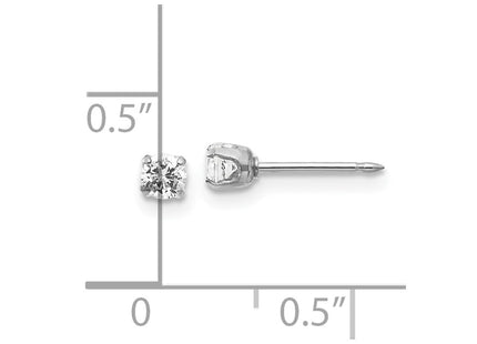 14k White Gold Earrings Style 129E-SP - Classique Jewelry Inc.