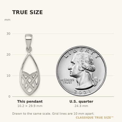 Sterling Silver Rhodium-plated Polished Fancy Celtic Design Pendant