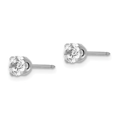 Inverness 14K White Gold CZ Post Earrings